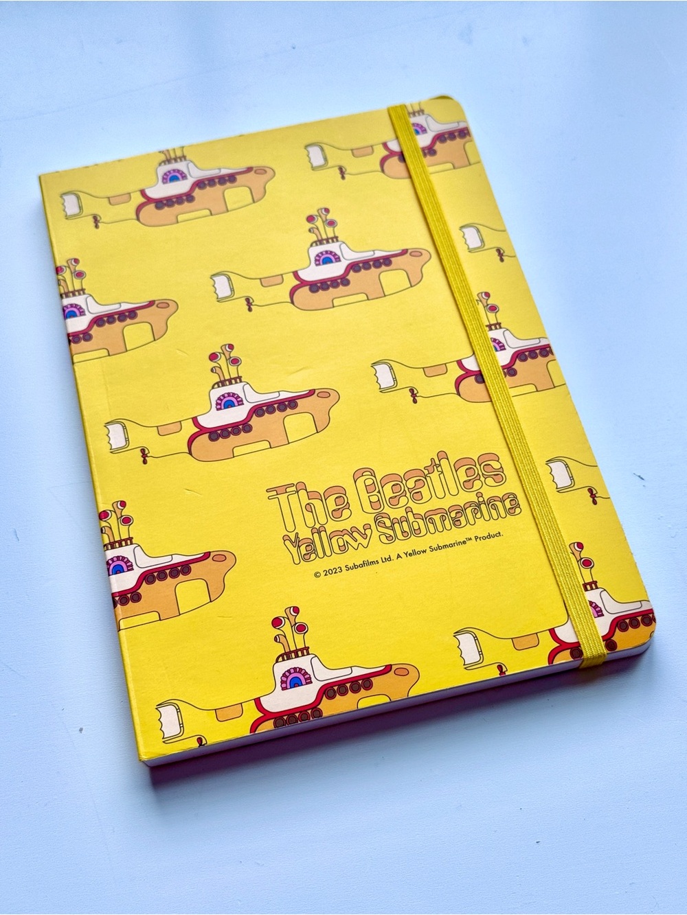 The Beatles Yellow Submarine Recycled Paper A5 Notebook Elastic Band UK Journal